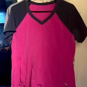 2 women’s scrub tops